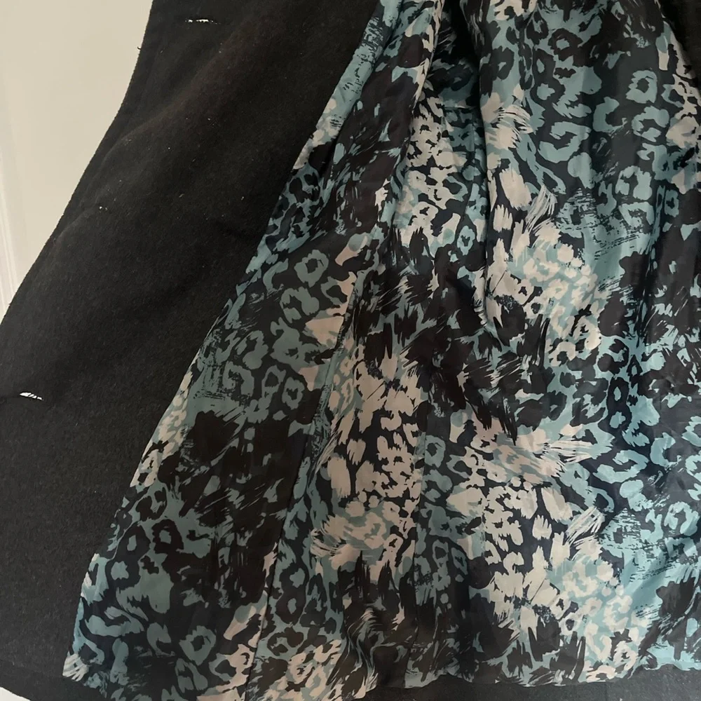 Dark Gray Wool Blend Double-Breasted Peacoat - Picture 5 of 8